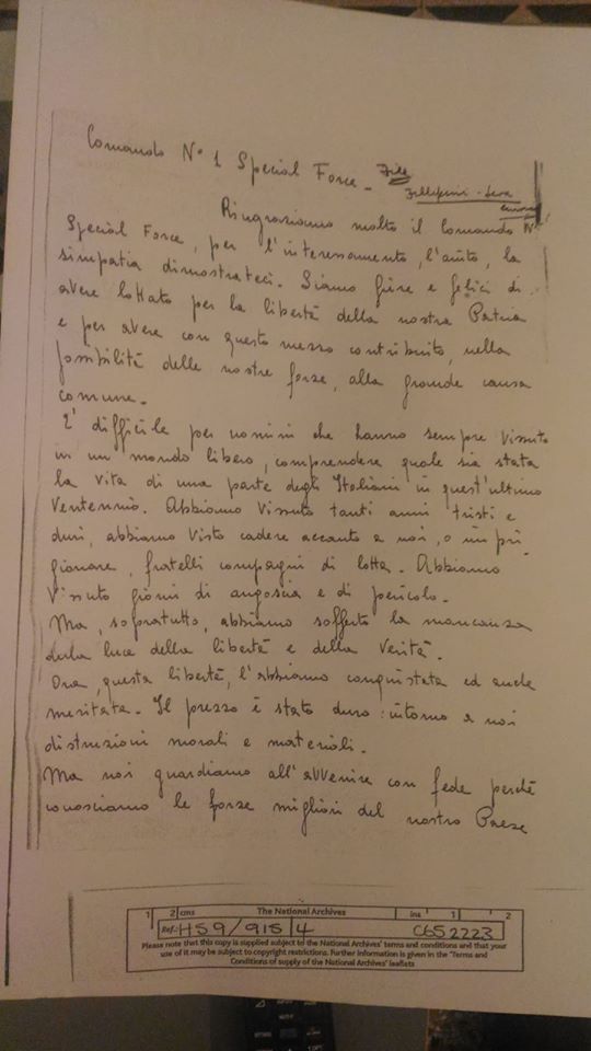 Lettera di Vera Michelin Salomon e Enrica Filippini Lera