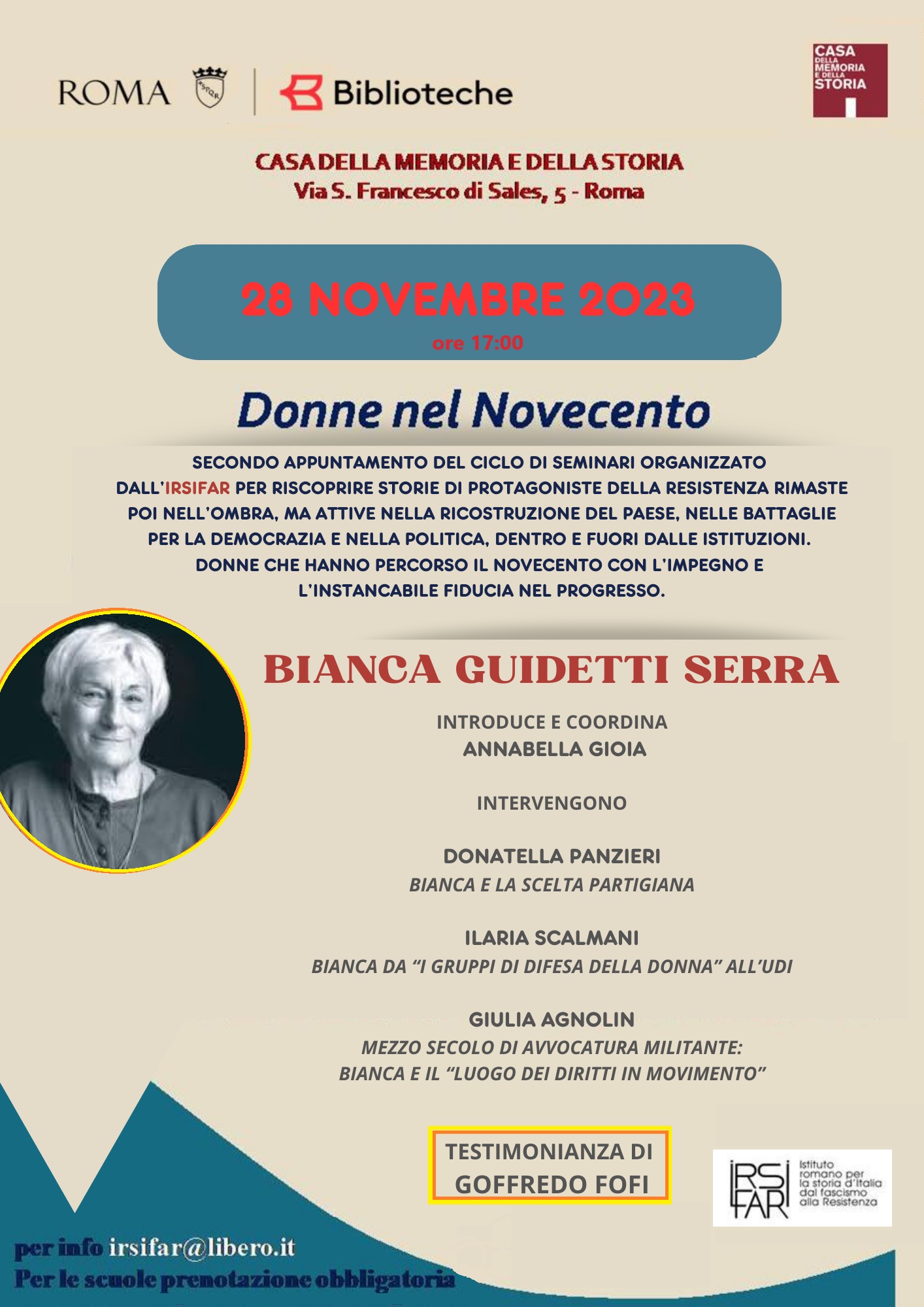 Donne nel Novecento – ciclo di incontri. II appuntamento