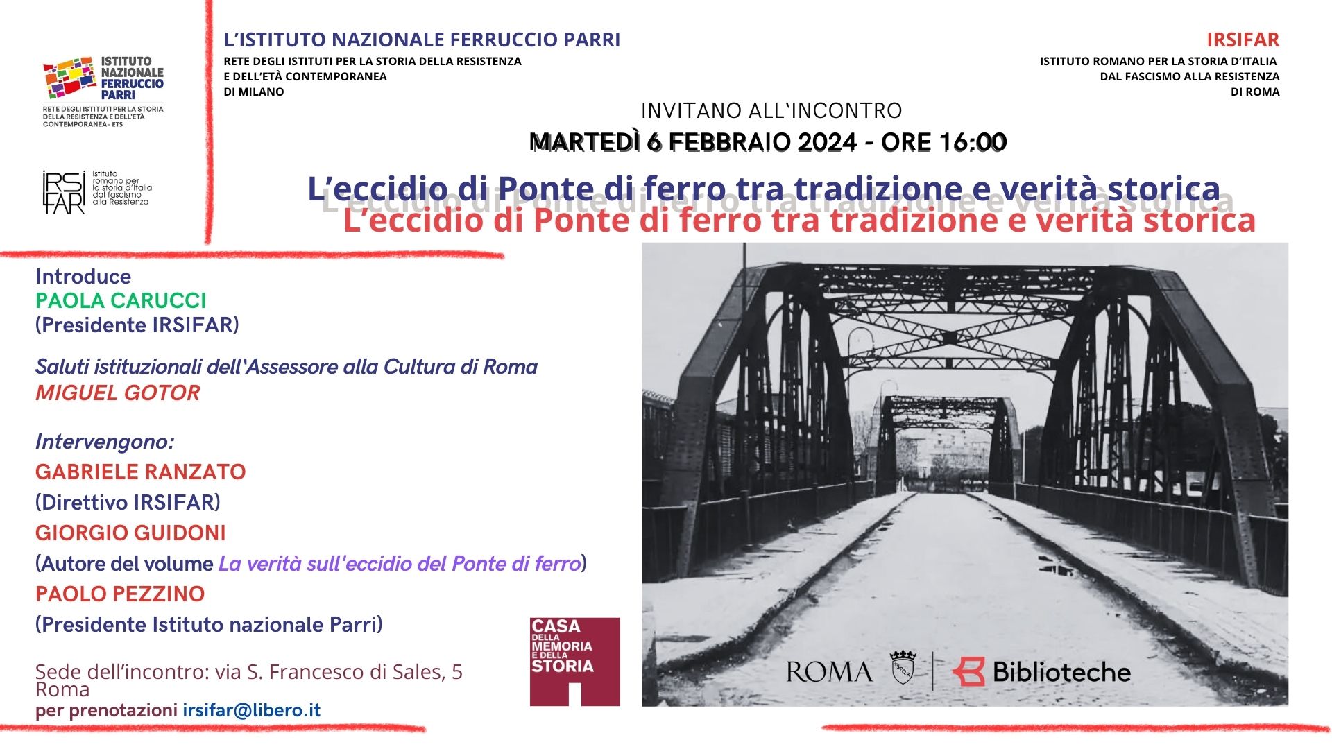 L’eccidio di Ponte di ferro tra tradizione e verità storica 6 febbraio ore 16